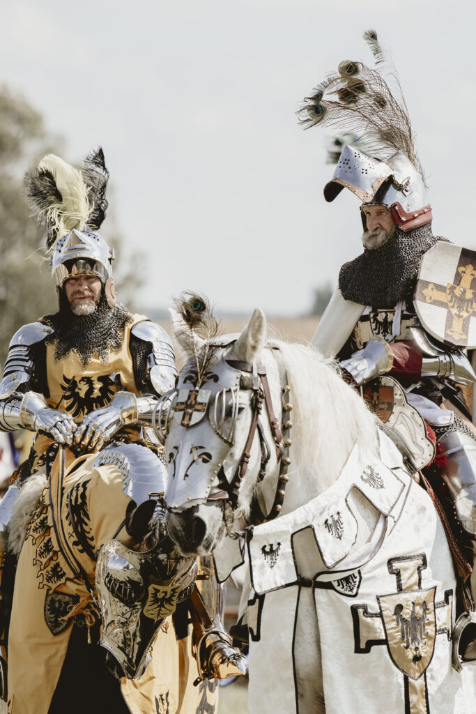 Płonący krzyżacki obóz w trakcie inscenizacji bitwy pod Grunwaldem